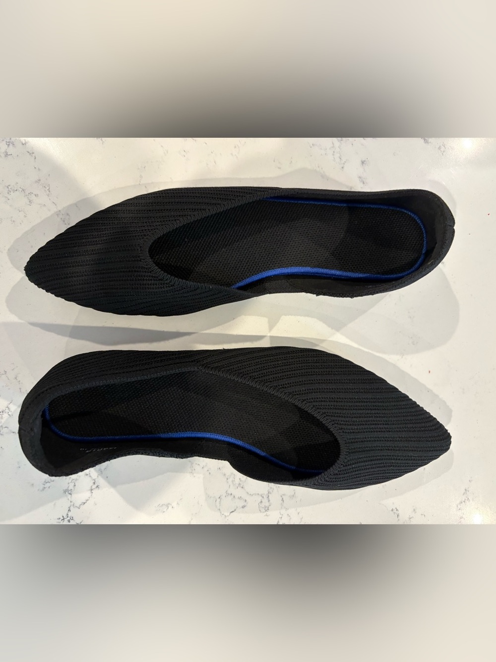 Frank Mully JS6018 Black Knit Pointed Toe Flats Shoes Women's Size 10 Comfort